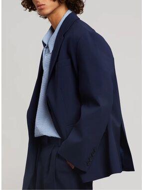 The Frankie Shop Men's sm Women’s Lg Navy Single-Breasted oversized Blazer